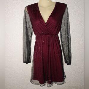 Shein Sparkle All Night Red Glitter Mini Dress